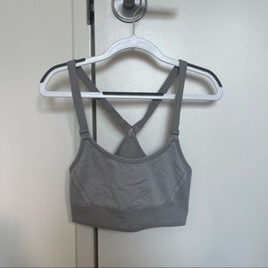 Grey workout sports bra